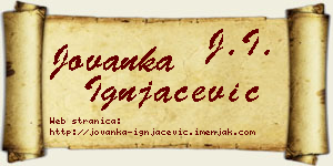 Jovanka Ignjačević vizit kartica